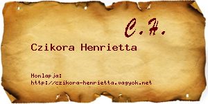 Czikora Henrietta névjegykártya